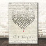 Johnny Cash I'll Be Loving You Script Heart Song Lyric Print