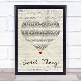 Jonestown Sweet Thang Script Heart Song Lyric Print