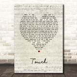 Jonny Lang Touch Script Heart Song Lyric Print