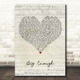 Joseph Habedank Big Enough Script Heart Song Lyric Print