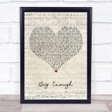 Joseph Habedank Big Enough Script Heart Song Lyric Print