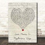 Julia Fordham Love Moves In Mysterious Ways Script Heart Song Lyric Print