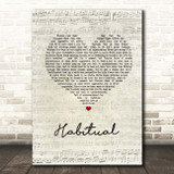 Justin Bieber Habitual Script Heart Song Lyric Print