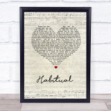 Justin Bieber Habitual Script Heart Song Lyric Print