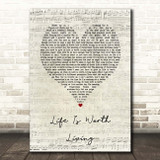 Justin Bieber Life Is Worth Living Script Heart Song Lyric Print