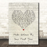 Karen Carpenter Make Believe It's Your First Time Script Heart Song Lyric Print