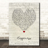 Kasabian Happiness Script Heart Song Lyric Print