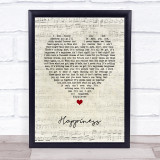 Kasabian Happiness Script Heart Song Lyric Print