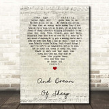 Kate Bush And Dream Of Sheep Script Heart Song Lyric Print