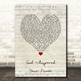 Keith Urban God Whispered Your Name Script Heart Song Lyric Print