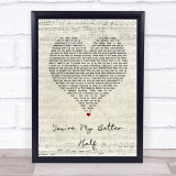 Keith Urban Youre My Better Half Script Heart Song Lyric Print