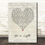 Keith Urban, Be a Light Script Heart Song Lyric Print