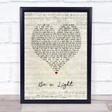 Keith Urban, Be a Light Script Heart Song Lyric Print
