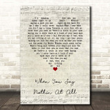 Keith Whitley When You Say Nothin At All Script Heart Song Lyric Print