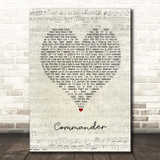 Kelly Rowland ft. David Guetta Commander Script Heart Song Lyric Print