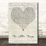 Keywest The Little Things Script Heart Song Lyric Print