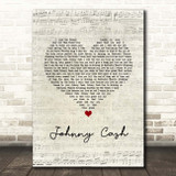 Kid Rock Johnny Cash Script Heart Song Lyric Print