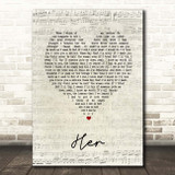 Anne-Marie Her Script Heart Song Lyric Print