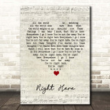 Kj Apa Right Here Script Heart Song Lyric Print