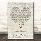 Kodaline All Comes Down To You Script Heart Song Lyric Print