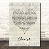 Kool & The Gang Cherish Script Heart Song Lyric Print