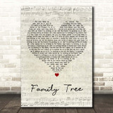 Kyle Falconer Family Tree Script Heart Song Lyric Print