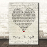 Lady Gaga Marry The Night Script Heart Song Lyric Print