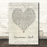 Lana Del Rey Cinnamon Girl Script Heart Song Lyric Print
