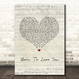 LANCO Born To Love You Script Heart Song Lyric Print