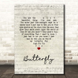 Lenny Kravitz Butterfly Script Heart Song Lyric Print
