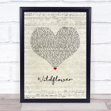 5 Seconds Of Summer Wildflower Script Heart Song Lyric Print