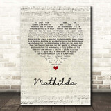 Little Comets Mathilda Script Heart Song Lyric Print