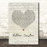 Luke Bryan Roller Coaster Script Heart Song Lyric Print