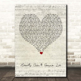 Arlissa Hearts Ain't Gonna Lie Script Heart Song Lyric Print