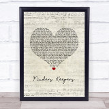 Mabel Finders Keepers Script Heart Song Lyric Print