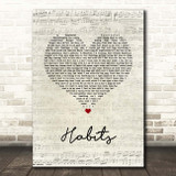 Machine Gun Kelly Habits Script Heart Song Lyric Print