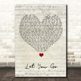 Machine Gun Kelly Let You Go Script Heart Song Lyric Print