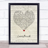 Madness Lovestruck Script Heart Song Lyric Print