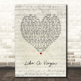 Madonna Like A Virgin Script Heart Song Lyric Print