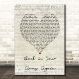 Magnum Back in Your Arms Again Script Heart Song Lyric Print