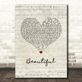 Marillion Beautiful Script Heart Song Lyric Print