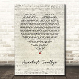 Maroon 5 Sweetest Goodbye Script Heart Song Lyric Print
