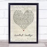 Maroon 5 Sweetest Goodbye Script Heart Song Lyric Print