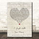 Martina McBride I Just Call You Mine Script Heart Song Lyric Print