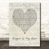 Matisyahu Unique Is My Dove Script Heart Song Lyric Print