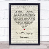 Axiom A Little Ray of Sunshine Script Heart Song Lyric Print