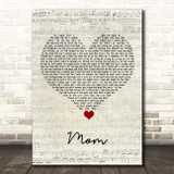 Meghan Trainor Mom Script Heart Song Lyric Print