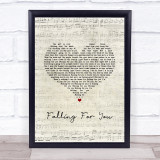 Mercury Falling For You Script Heart Song Lyric Print