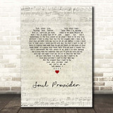Michael Bolton Soul Provider Script Heart Song Lyric Print