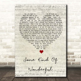Michael Buble Some Kind Of Wonderful Script Heart Song Lyric Print